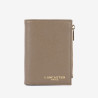 Lancaster - Portefeuille pliant cuir Milano Ana beigefoncé